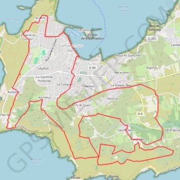 Itinéraire vtt11crozon2019osm, distance, dénivelé, altitude, carte, profil, trace GPS