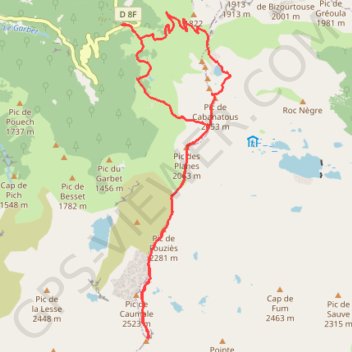 Itinéraire Pique rouge de Bassies, distance, dénivelé, altitude, carte, profil, trace GPS