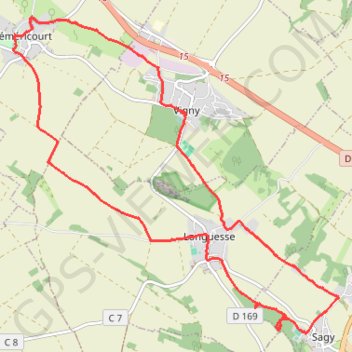 Itinéraire Théméricourt - circuit des anciennes gares, distance, dénivelé, altitude, carte, profil, trace GPS