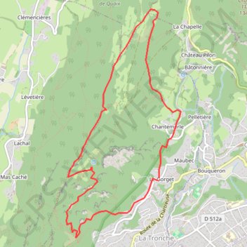 Itinéraire Le Rachais par le hameau du Gorget la tronche, distance, dénivelé, altitude, carte, profil, trace GPS