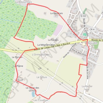 Itinéraire Sentier des Belles Demeures par le sentier de Couebas - Bouée, distance, dénivelé, altitude, carte, profil, trace GPS