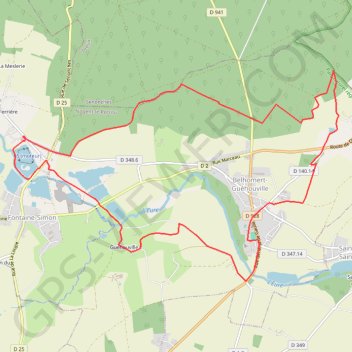 Itinéraire Forêt et vallée de l'Eure - Fontaine-Simon, distance, dénivelé, altitude, carte, profil, trace GPS