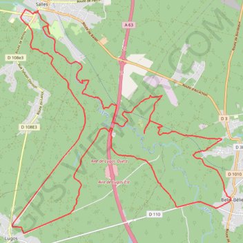 Itinéraire Lugos-Salles-Belin, distance, dénivelé, altitude, carte, profil, trace GPS