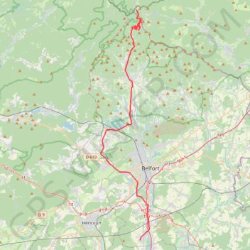 Itinéraire Track-F, distance, dénivelé, altitude, carte, profil, trace GPS