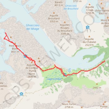 Itinéraire Petit Mont Blanc, distance, dénivelé, altitude, carte, profil, trace GPS