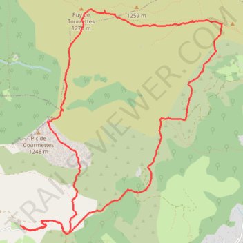 Itinéraire 2025 02 21 - courmettes pic de courmettes puy de tourrettes pix, distance, dénivelé, altitude, carte, profil, trace GPS