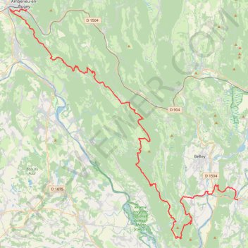Itinéraire Ambérieu-en-Bugey - Yenne, distance, dénivelé, altitude, carte, profil, trace GPS