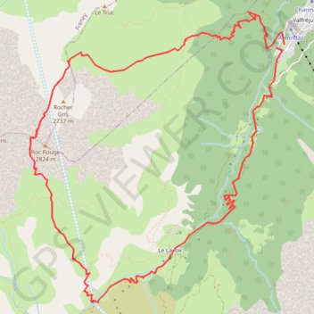 Itinéraire Col du Grand Roc Rouge, distance, dénivelé, altitude, carte, profil, trace GPS