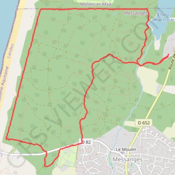 Itinéraire Messanges côté plage, distance, dénivelé, altitude, carte, profil, trace GPS