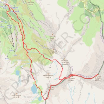 Itinéraire Grand Gabizos, distance, dénivelé, altitude, carte, profil, trace GPS