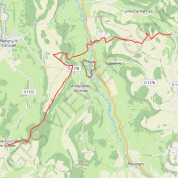 Itinéraire Château de Sainte-Colombe - Clirey, distance, dénivelé, altitude, carte, profil, trace GPS