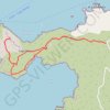 Itinéraire Capo Rosso par la nouvelle variante aménagée avec retour par le littoral, distance, dénivelé, altitude, carte, profil, trace GPS