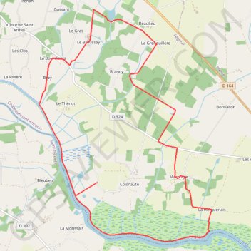 Itinéraire Circuit du marais de Coisnauté, distance, dénivelé, altitude, carte, profil, trace GPS