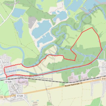 Itinéraire Pont sur Seine, distance, dénivelé, altitude, carte, profil, trace GPS