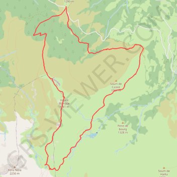 Itinéraire Le Lac de l'Œuf depuis le Col de la Courade, distance, dénivelé, altitude, carte, profil, trace GPS