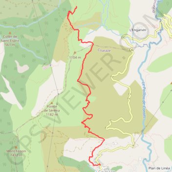 Itinéraire Le village maudit de Rocca Sparvièra depuis Coaraze, distance, dénivelé, altitude, carte, profil, trace GPS