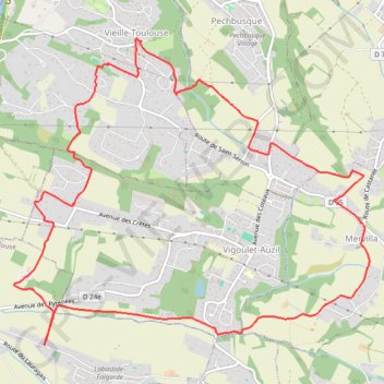 Itinéraire La Gleysette à Vieille Toulouse, distance, dénivelé, altitude, carte, profil, trace GPS