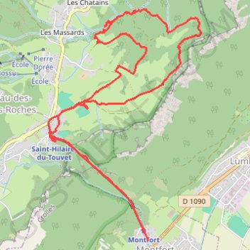 Itinéraire Les Dioux - Montfort, distance, dénivelé, altitude, carte, profil, trace GPS