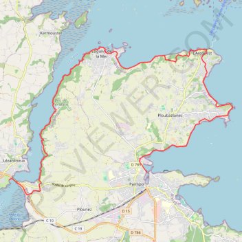 Itinéraire Lézardrieux - Paimpol, distance, dénivelé, altitude, carte, profil, trace GPS