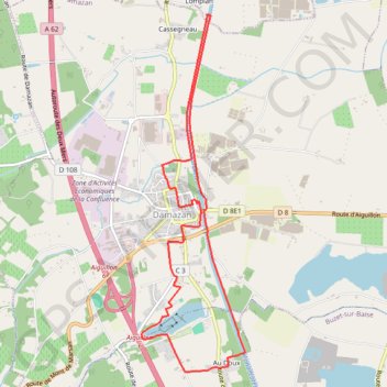 Itinéraire La bastide du Canal de Garonne - Damazan, distance, dénivelé, altitude, carte, profil, trace GPS