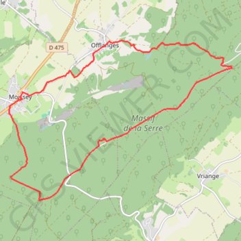 Itinéraire Massif de la Serre, distance, dénivelé, altitude, carte, profil, trace GPS