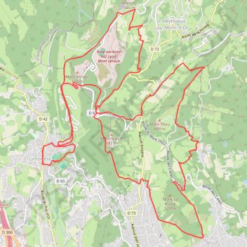 Itinéraire Monts d'Or - Limonest, distance, dénivelé, altitude, carte, profil, trace GPS