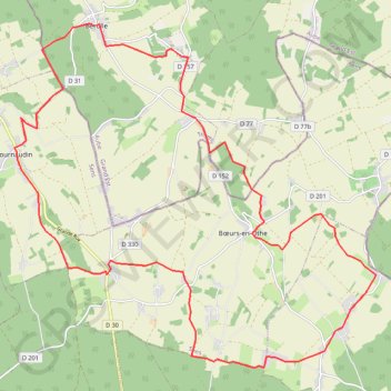 Itinéraire Randonnée sur le secteur de Bérulle (10), distance, dénivelé, altitude, carte, profil, trace GPS