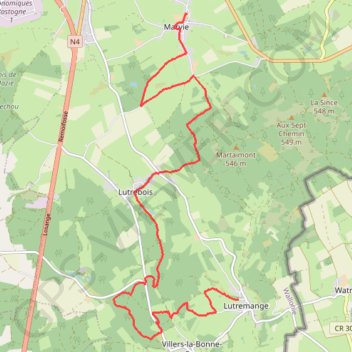 Itinéraire Tracé 618, distance, dénivelé, altitude, carte, profil, trace GPS