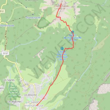 Itinéraire Chamechaude, distance, dénivelé, altitude, carte, profil, trace GPS