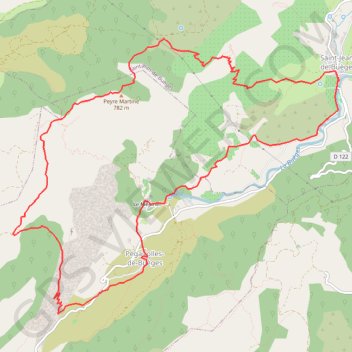 Itinéraire Peyre Martine et Grotte Susterranne (bis), distance, dénivelé, altitude, carte, profil, trace GPS