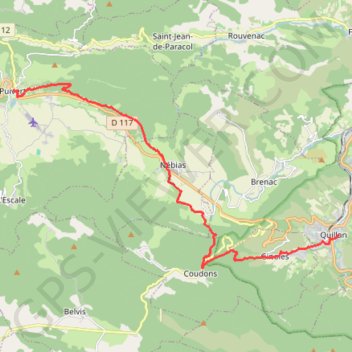 Itinéraire Etape5 - Puivert - Quillan, distance, dénivelé, altitude, carte, profil, trace GPS