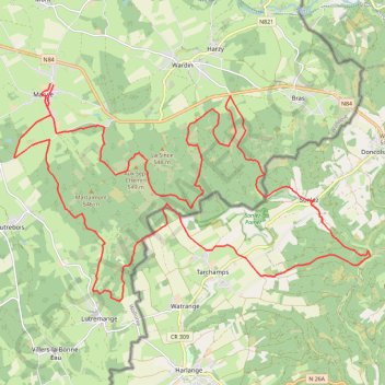 Itinéraire VTT - La Bastognarde 🐗, distance, dénivelé, altitude, carte, profil, trace GPS