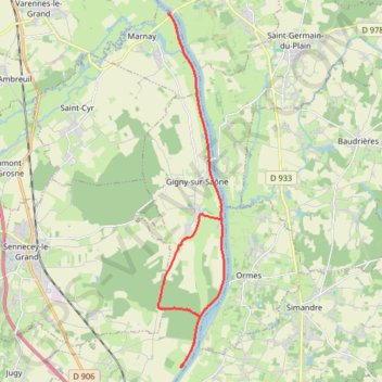 Itinéraire Marnay, distance, dénivelé, altitude, carte, profil, trace GPS