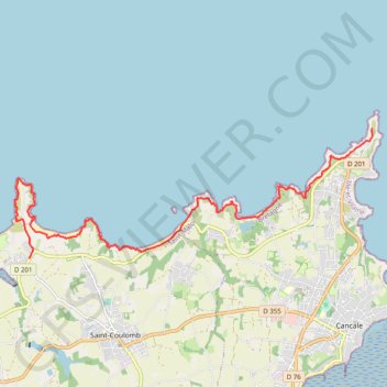 Itinéraire 2- GR34 ... Pointe du Grouin --> Pointe du Meinga, distance, dénivelé, altitude, carte, profil, trace GPS
