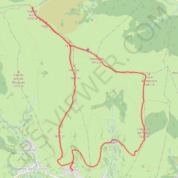 Itinéraire Cap de la Lit - Montagne d'Espiau, distance, dénivelé, altitude, carte, profil, trace GPS