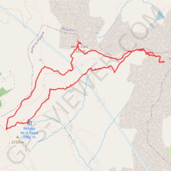 Itinéraire Mont Coin depuis le Cormet d'Arêches, distance, dénivelé, altitude, carte, profil, trace GPS