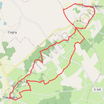 Itinéraire Chalivoy-Milon, distance, dénivelé, altitude, carte, profil, trace GPS