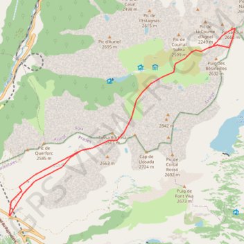 Itinéraire Puig de Lanós, distance, dénivelé, altitude, carte, profil, trace GPS