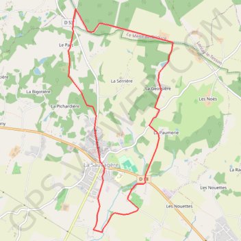 Itinéraire La Sauvagère, distance, dénivelé, altitude, carte, profil, trace GPS