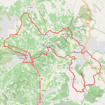 Itinéraire La Cadière Le Castellet Le Beausset vieux, distance, dénivelé, altitude, carte, profil, trace GPS