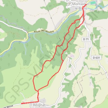 Itinéraire Le bal des fées - Montaigut-le-Blanc, distance, dénivelé, altitude, carte, profil, trace GPS