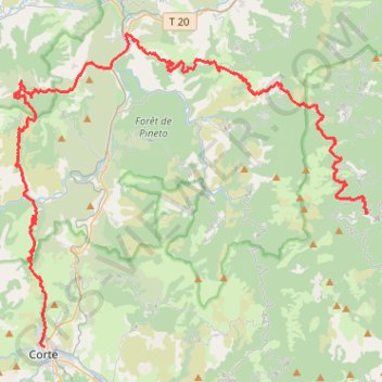 Itinéraire Corse J5 Barbières, distance, dénivelé, altitude, carte, profil, trace GPS