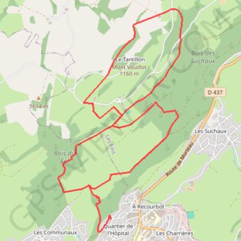 Itinéraire Chemin des Loquets par le Mont Vouillot, distance, dénivelé, altitude, carte, profil, trace GPS