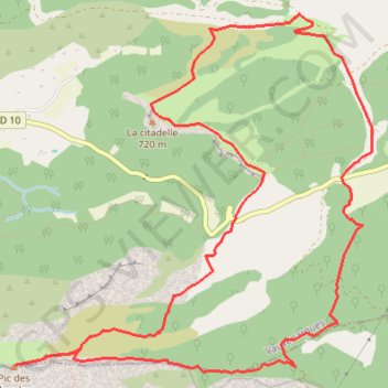 Itinéraire Le Pic des Mouches, distance, dénivelé, altitude, carte, profil, trace GPS