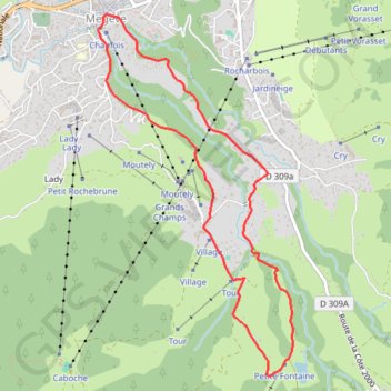 Itinéraire Megève - Lac de Javen, distance, dénivelé, altitude, carte, profil, trace GPS