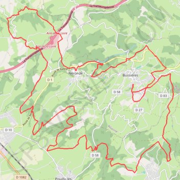 Itinéraire La Bussièroise - Bussières, distance, dénivelé, altitude, carte, profil, trace GPS