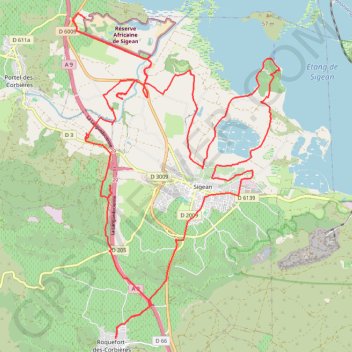 Itinéraire Roquefort-des-Corbières, distance, dénivelé, altitude, carte, profil, trace GPS