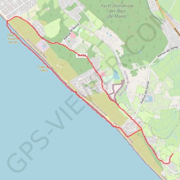Itinéraire Plage de Saint Jean de Monts, distance, dénivelé, altitude, carte, profil, trace GPS