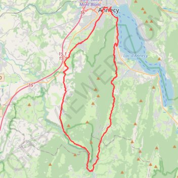 Itinéraire Tour du Semnoz, distance, dénivelé, altitude, carte, profil, trace GPS