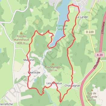 Itinéraire Circuit des Planches PDIPR87, distance, dénivelé, altitude, carte, profil, trace GPS